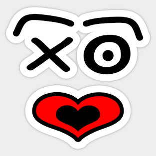 Funny love face -  black and red. Sticker